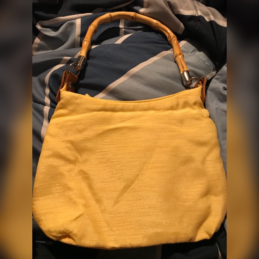 🚨Available until 4/8/18🚨Yellow purse with bamboo